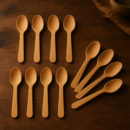 110mm Wooden Tea Spoon ��� 30 Pc
