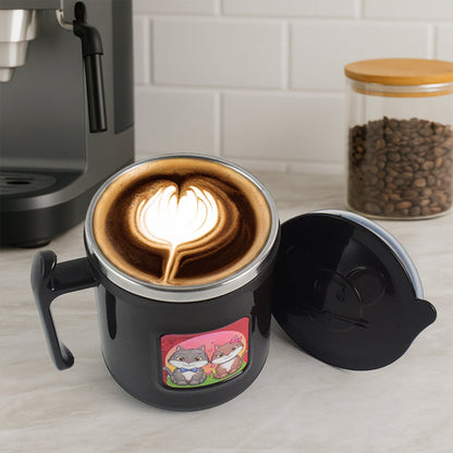 1 Pc Apex Cat Mug ��� 250 ml Stainless Steel Insulated Inner with Cute Cat