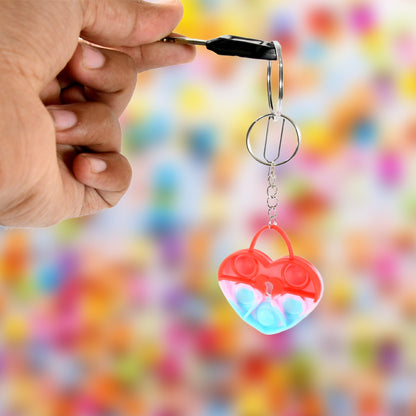 Compact Pop It Keychain ��� Fun Stress Relief Fidget Toy (1 Pc | Mix D