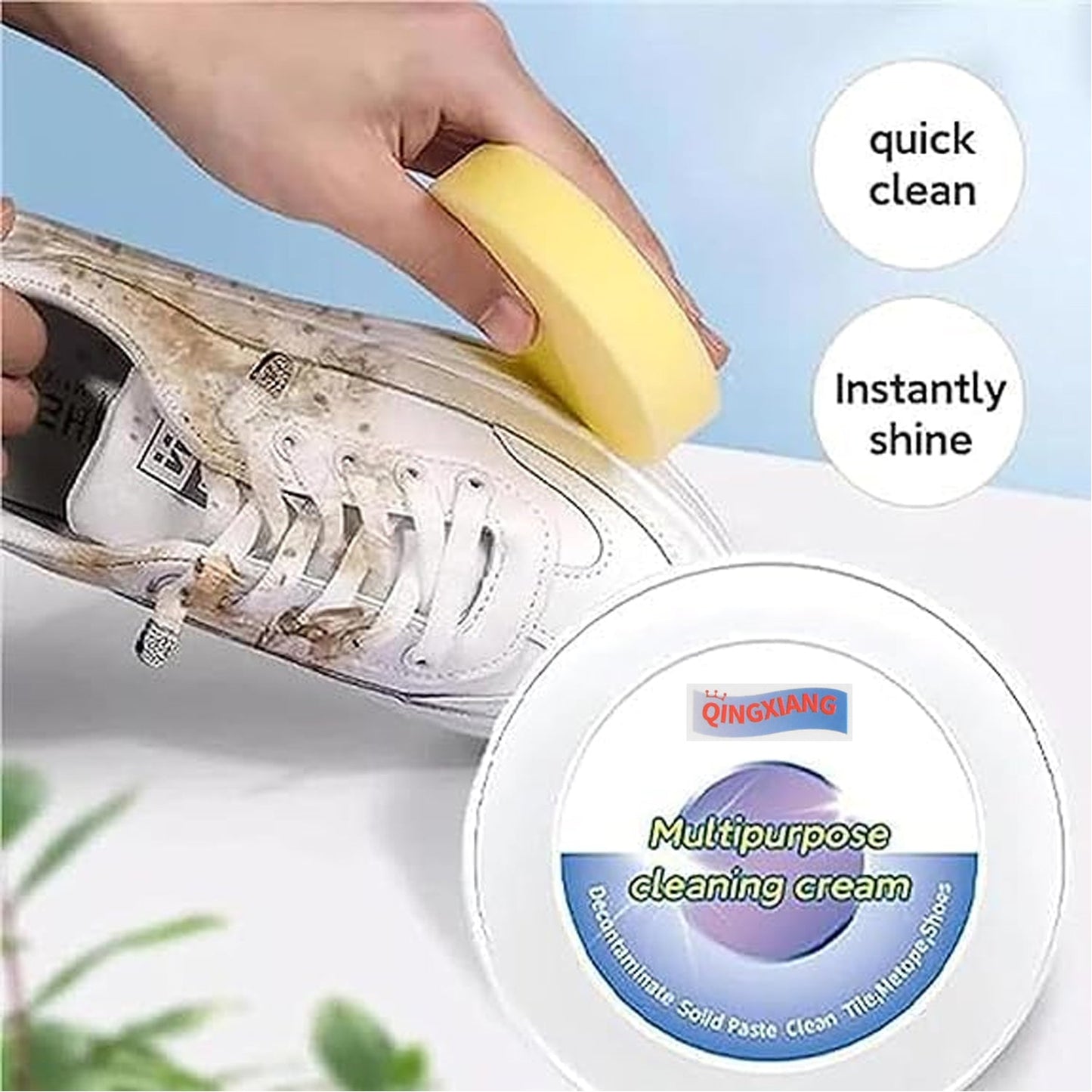Shoe Cleaning Cream ��� Stain Remover for Sneakers, White Rubber Sole & Polish