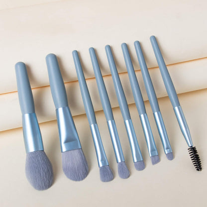 8-Piece Mini Makeup Brush Kit ��� Portable Premium Synthetic Set with Case (Mix C