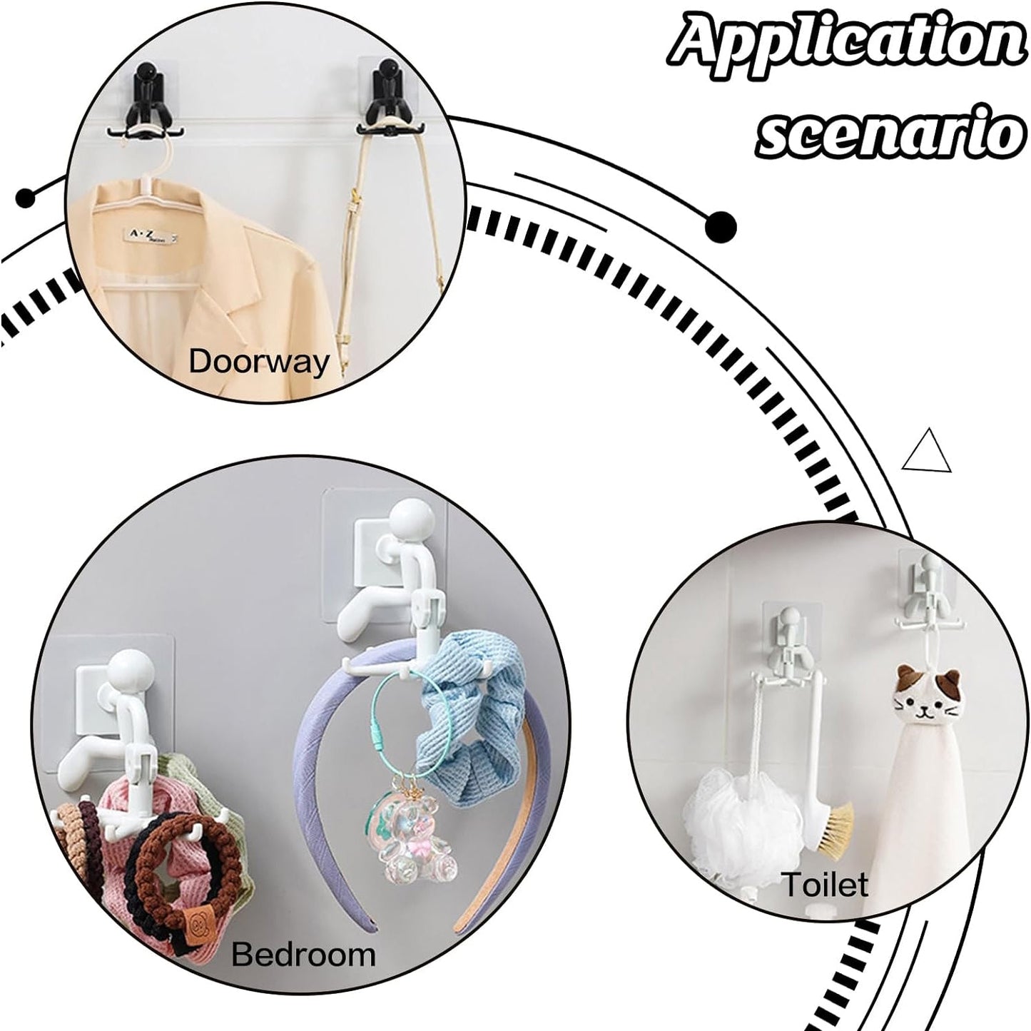 360�� Rotating 6-Claw Hook ��� Kitchen & Bathroom Organizer (1 P