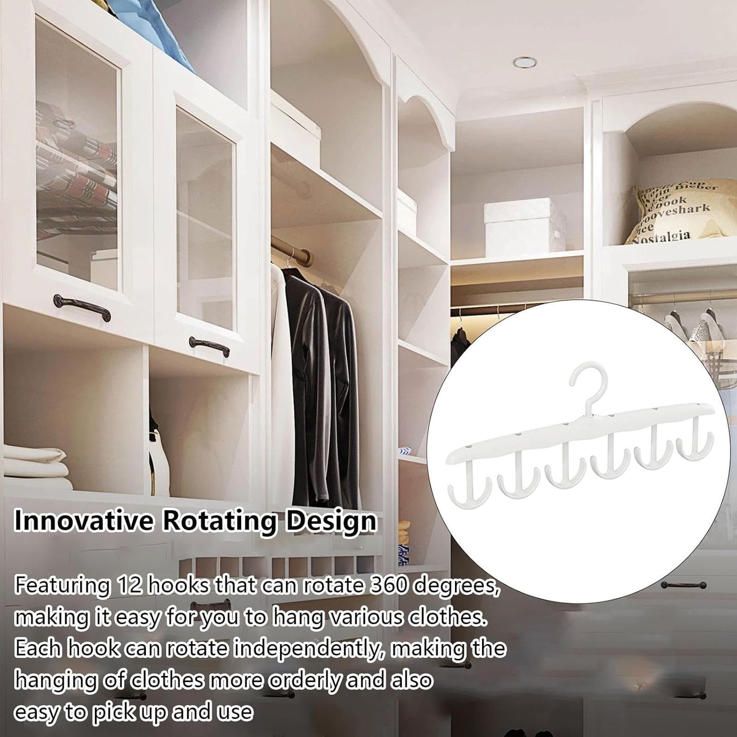 Rotatable Tank Top Hanger ��� Space Saving Closet Organizer for Dorms & Apartments (12