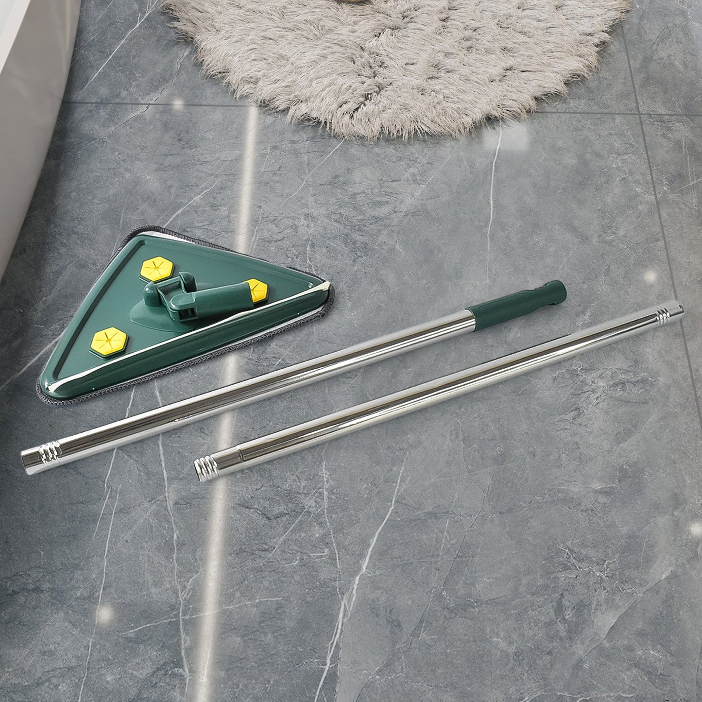 2-in-1 Extendable Triangle Mop ��� Retractable, 360�� Rotating, Telescopic & Reusable Mop He