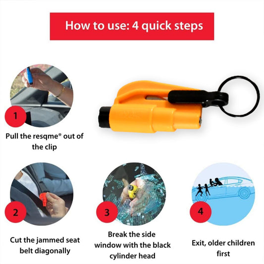 2-in-1 Emergency Safety Cutter ��� Keychain Tool for Glass Breaking & Seatbelt Cutting, Portable &