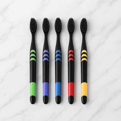 Soft Toothbrush With Plastic Round Box for Men and Women, Kids, Adults��Plastic Toothbrush (10 pcs