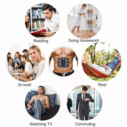 Wireless 6-Pack Abs Stimulator ��� Rechargeable Vibrating Muscle Exerciser & Body Massager for Abdominal Tr