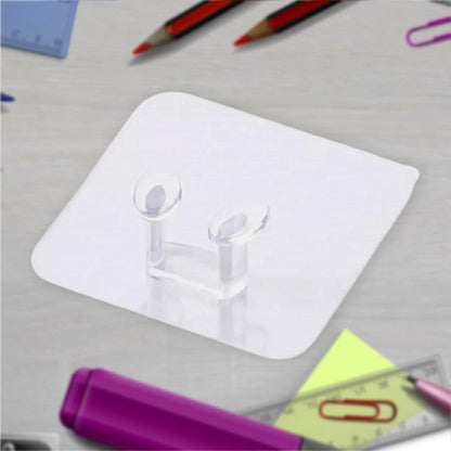 Transparent Self-Adhesive Wall Hook ��� Drill-Free, Waterproof & Oil-Proof for Toothbrush, Socket