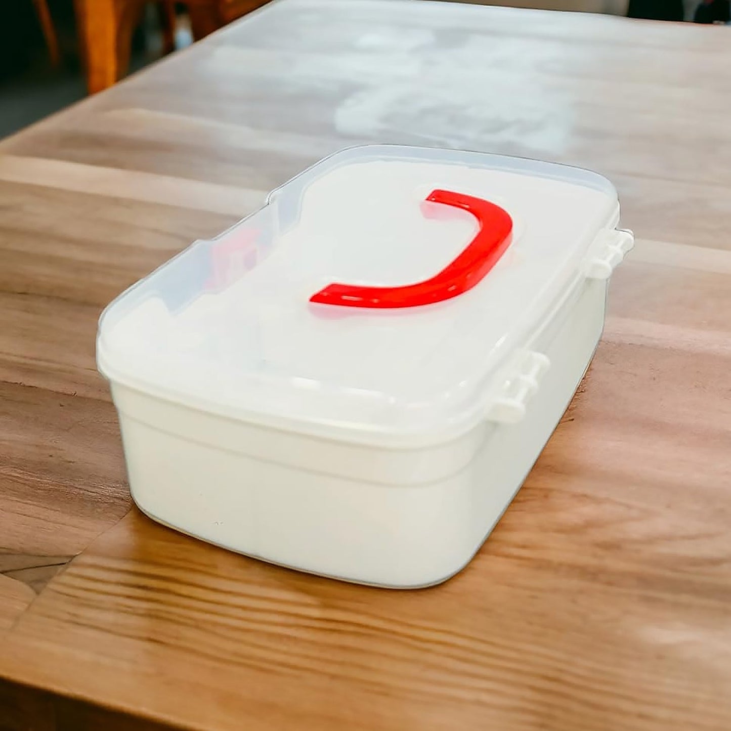 3-Compartment First Aid Box - Portable Medicine Storage with Detachable Tray & Transparent Lid