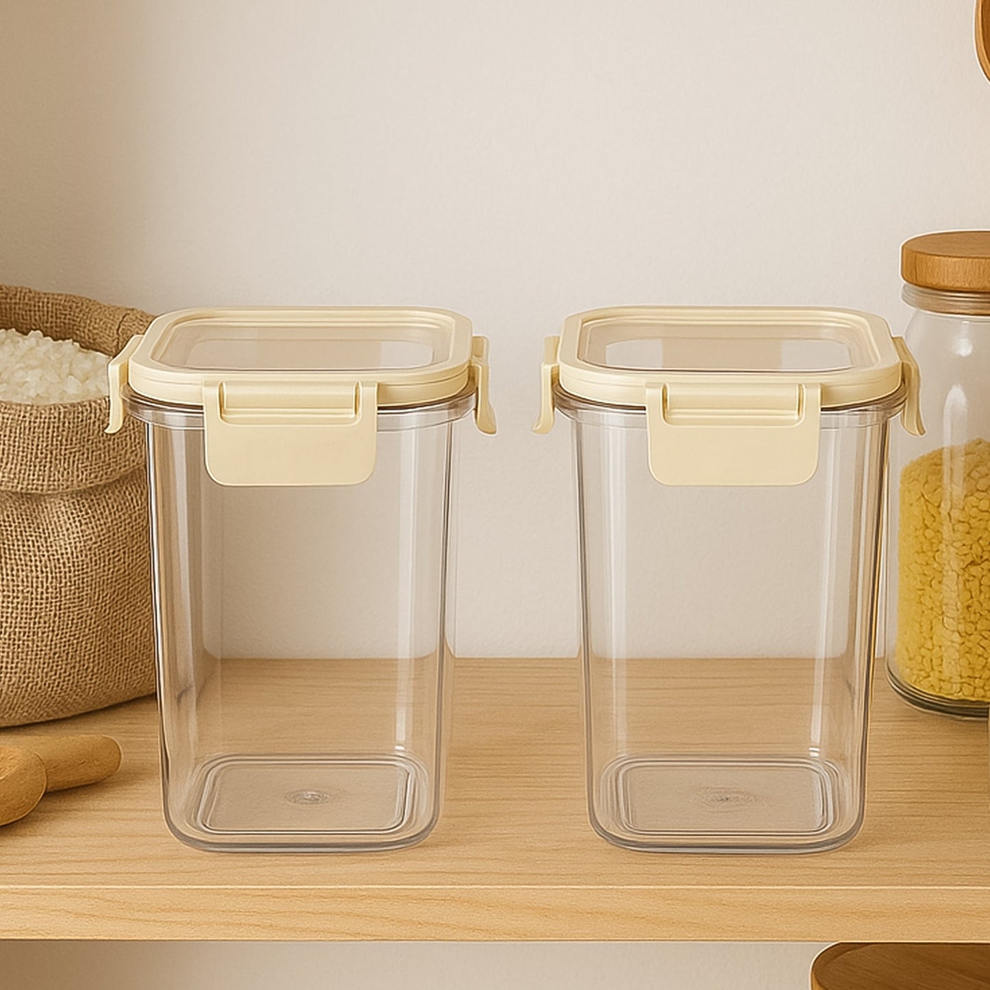Apex Press N��� Lock Airtight Kitchen Storage Container Set (2Pc/1400ml)