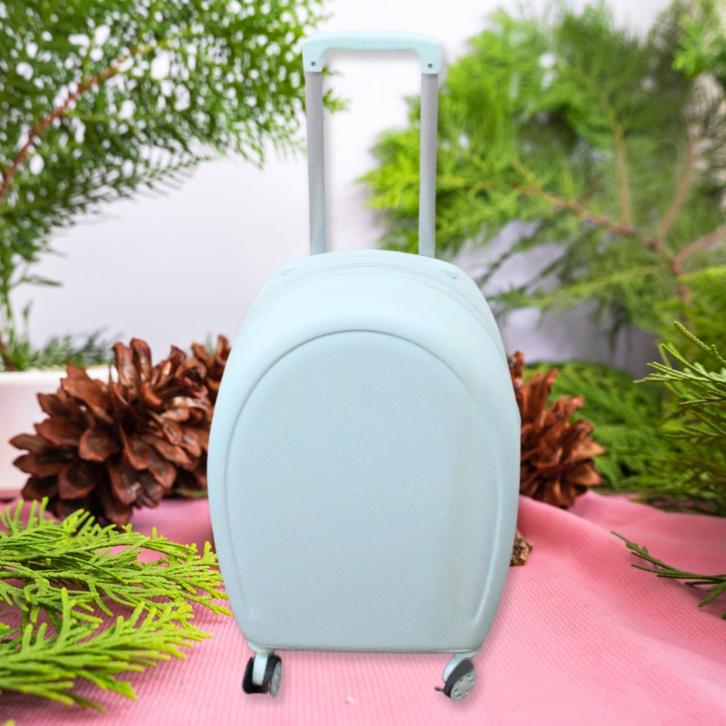 17849��Suitcase For Kids, Girls Green Small Cabin Hard Cover Holiday Carry On Trolley with Extendable Handle, Children's Luggage, Trolley Rolling Luggage for Toddlers Men Woman (Mix Co