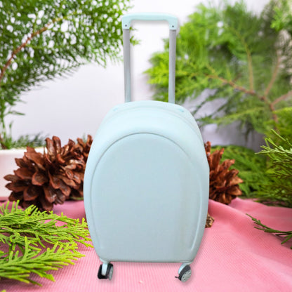 17849��Suitcase For Kids, Girls Green Small Cabin Hard Cover Holiday Carry On Trolley with Extendable Handle, Children's Luggage, Trolley Rolling Luggage for Toddlers Men Woman (Mix Co