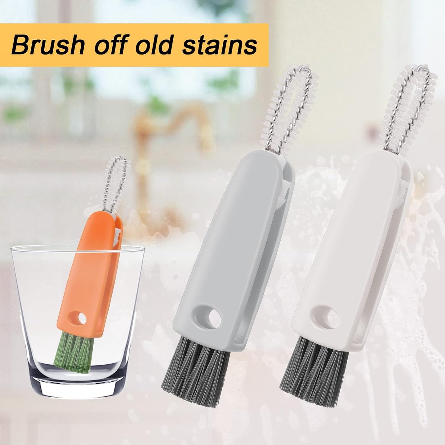 3-in-1 Multifunctional Cleaning Brush Set ��� Mini Bottle, Cup & Lid Cleaner