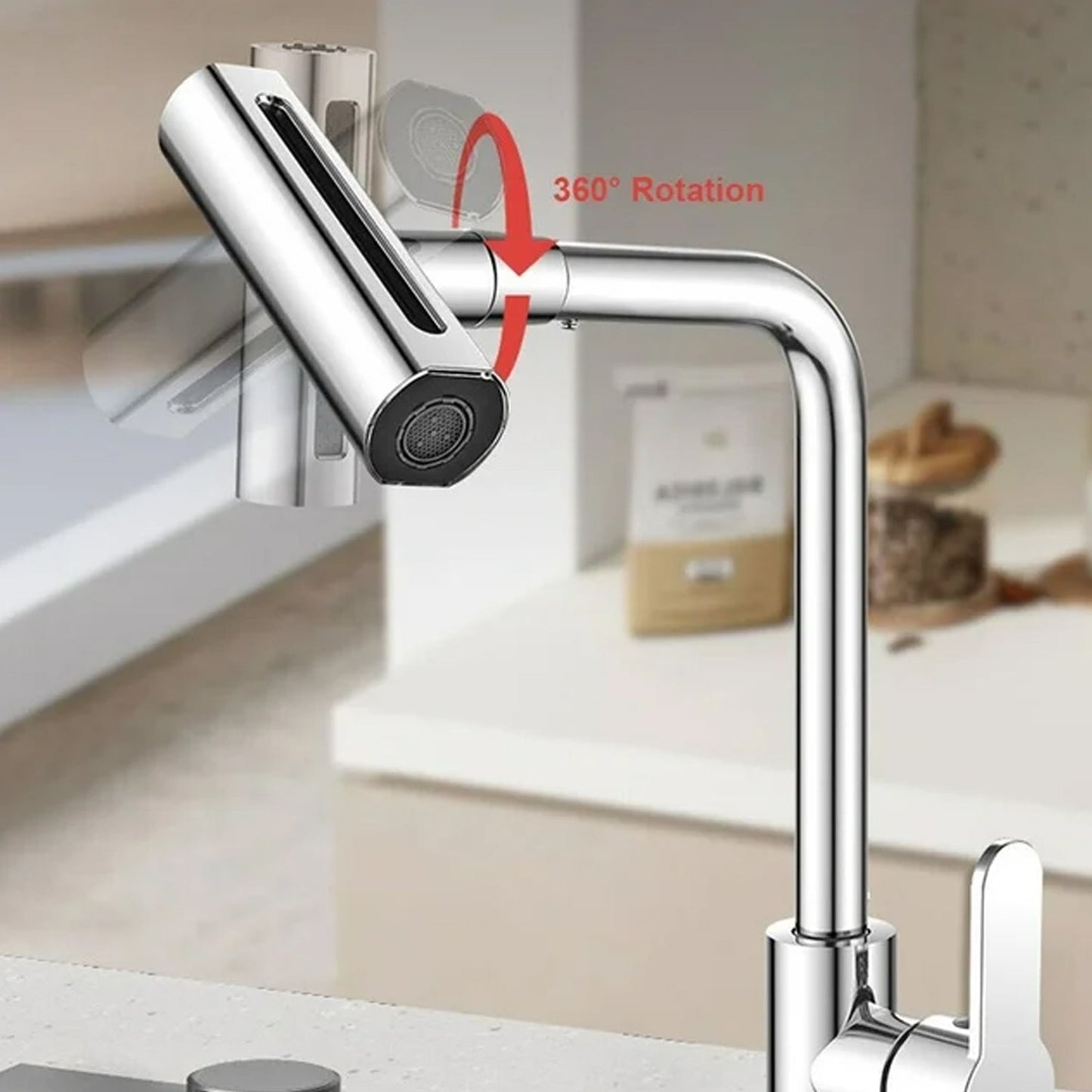 360�� Rotating Waterfall Kitchen Faucet ��� Touch & Swivel Sink Extender