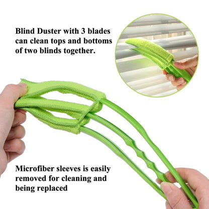Window Blind Cleaner Brush with Microfiber Sleeves ��� Dusting Tool for Shutters & AC