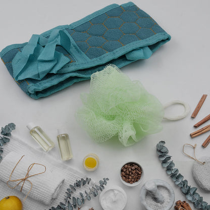 Bath Shower Scrubber Set ��� Dual-Sided Loofah Sponge & Bath Brush for Deep Clean (