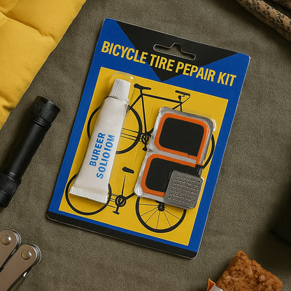 Bicycle Tire Repair Kit Puncture Repair Set with Adhesive Portable Tools (Mix Design / 1 Set)