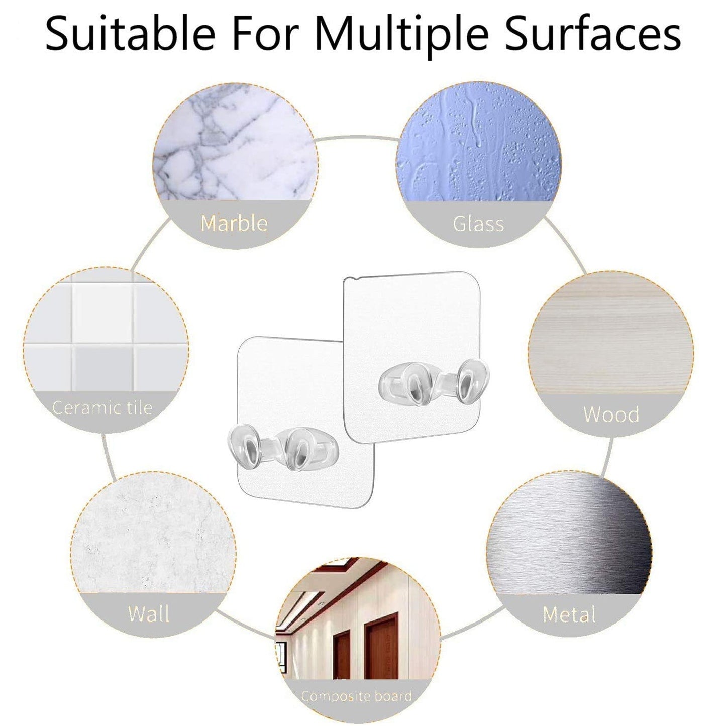 Transparent Self-Adhesive Wall Hook ��� Drill-Free, Waterproof & Oil-Proof for Toothbrush, Socket