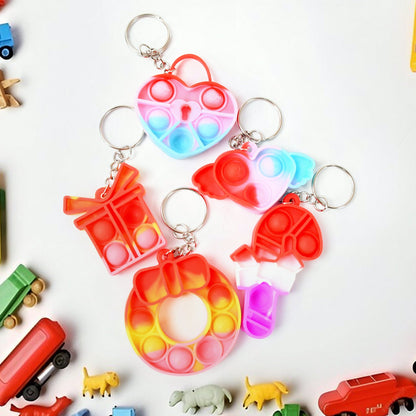 Compact Pop It Keychain ��� Fun Stress Relief Fidget Toy (1 Pc | Mix D