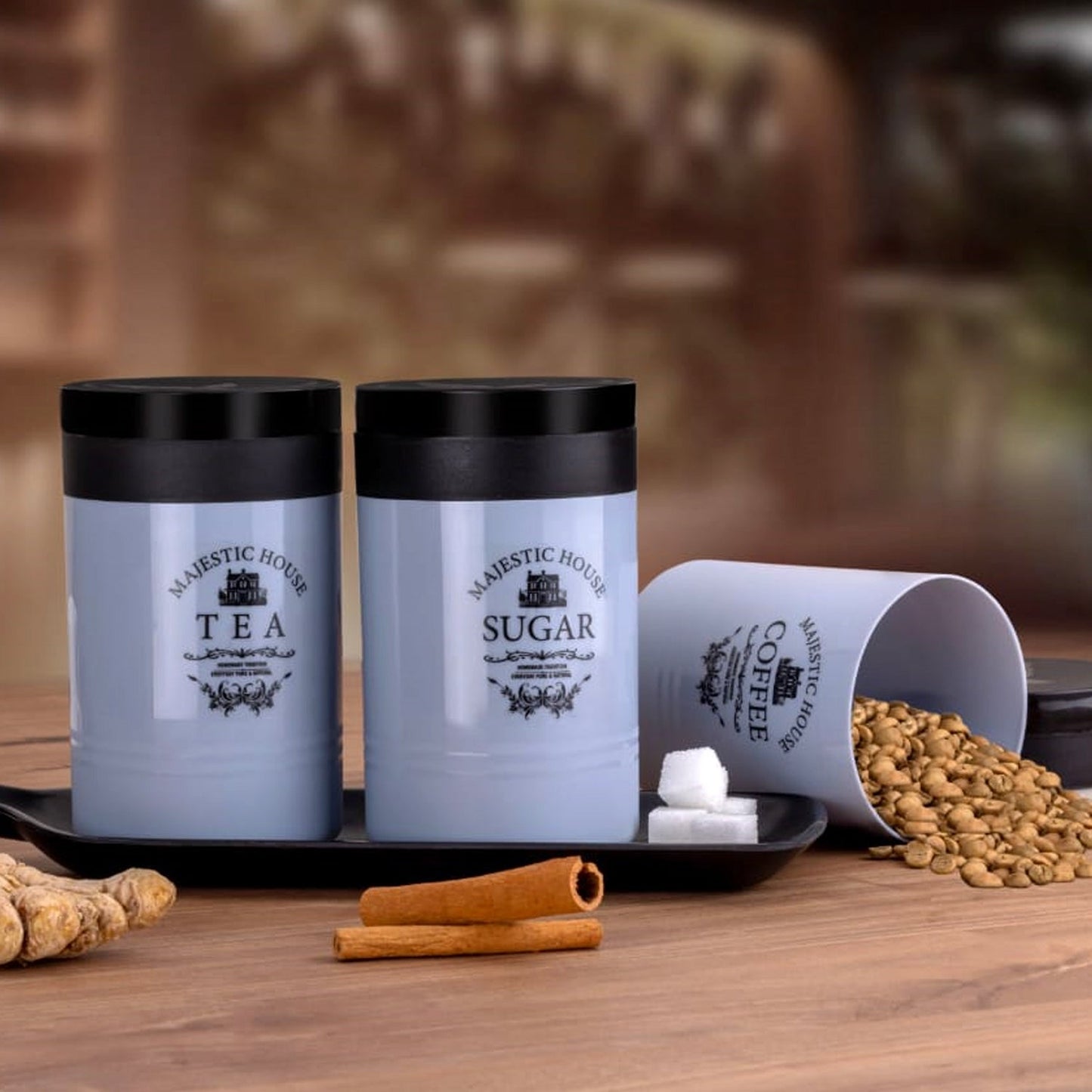 Airtight Containers ��� For Tea, Coffee, Sugar & More (3 Pc