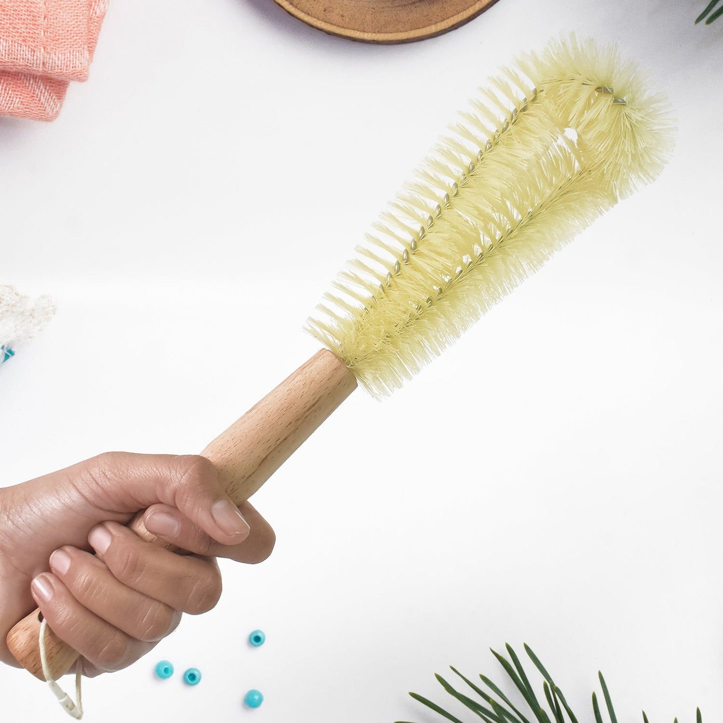 13 inch Bottle Brush, Bristle Brush with�� Wood Handle, Washing Brush with Wooden Handle, Kitchen Cleaning Tool, Brushes for Dish, Tumbler, Teapot, Cup,