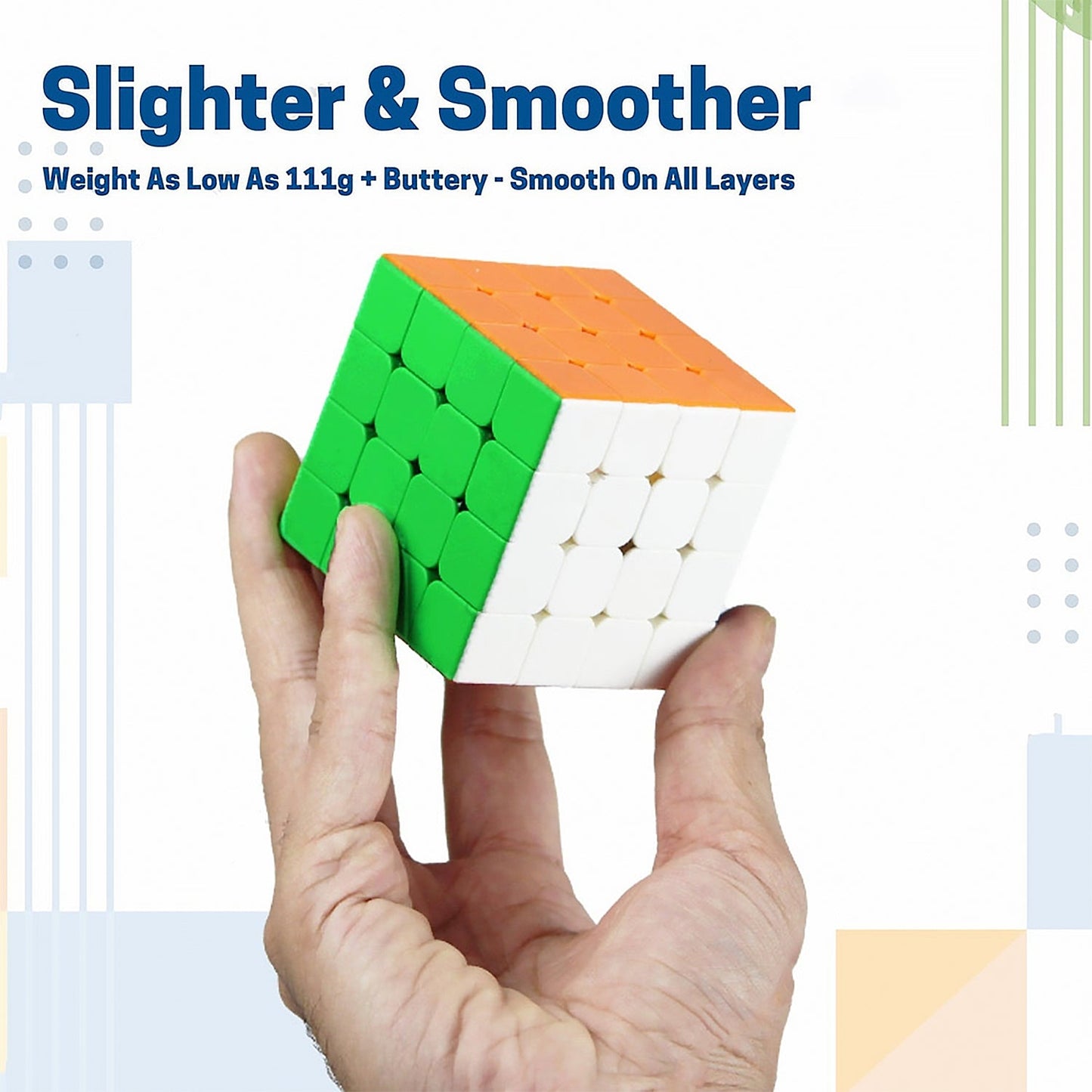 Small Puzzles Cubes 4��4��4 High Speed Sticker Less Magic Cube Game, Kids and Professionals Magic Cube Puzzle Toy, Pack of 1,