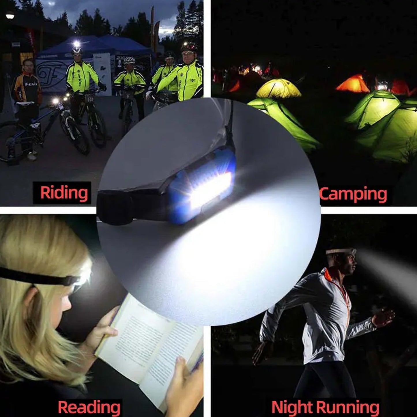 10W COB Waterproof Headlamp ��� Portable Lantern for Camping, Hiking, Cycling & Hunting