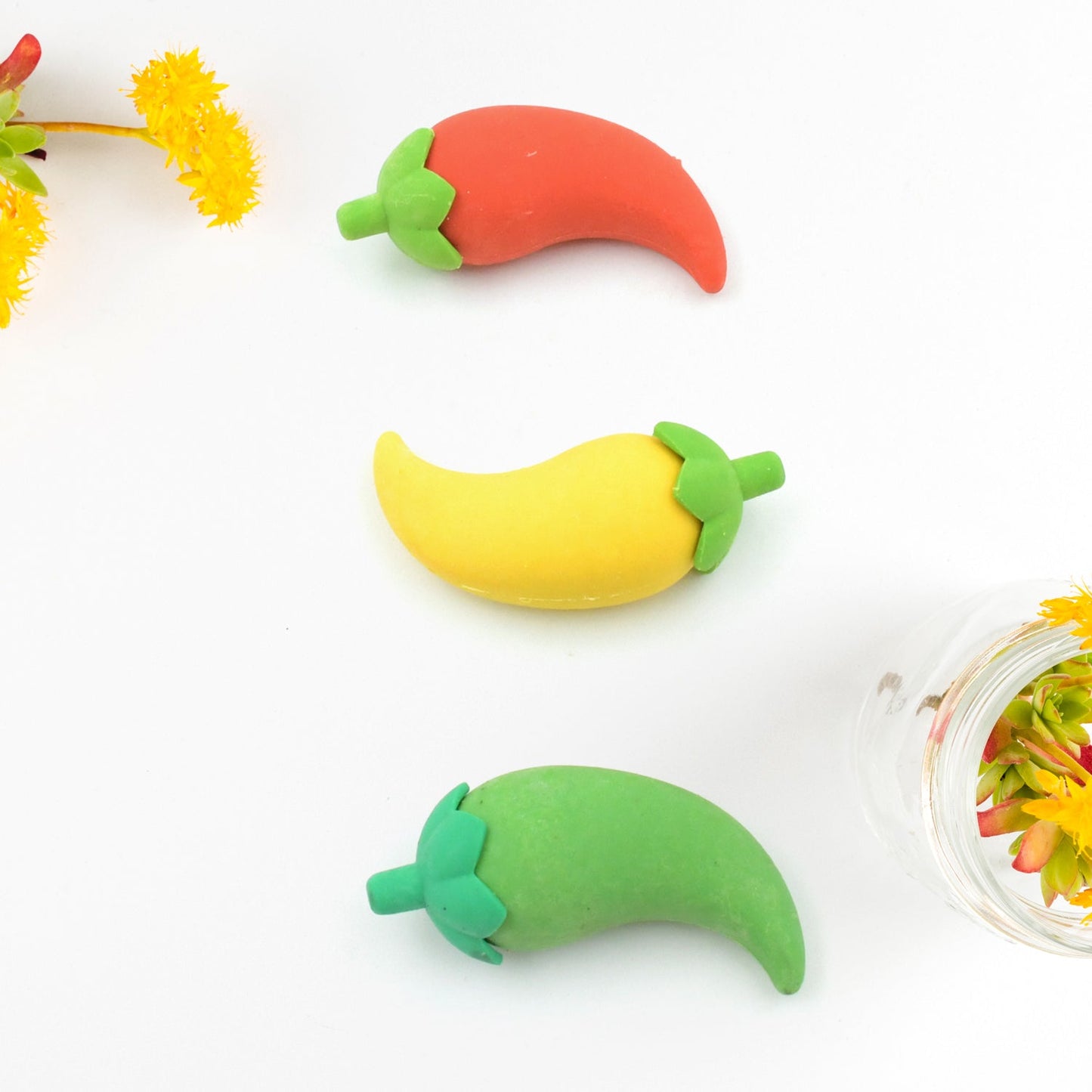 3D Fancy Colorful Chili Shape Erasers ��� Mini Novelty Eraser Set