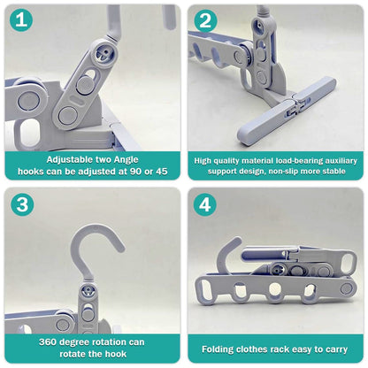 5-Hole Foldable Clothes Hanger ��� Robust, Space-Saving Trave