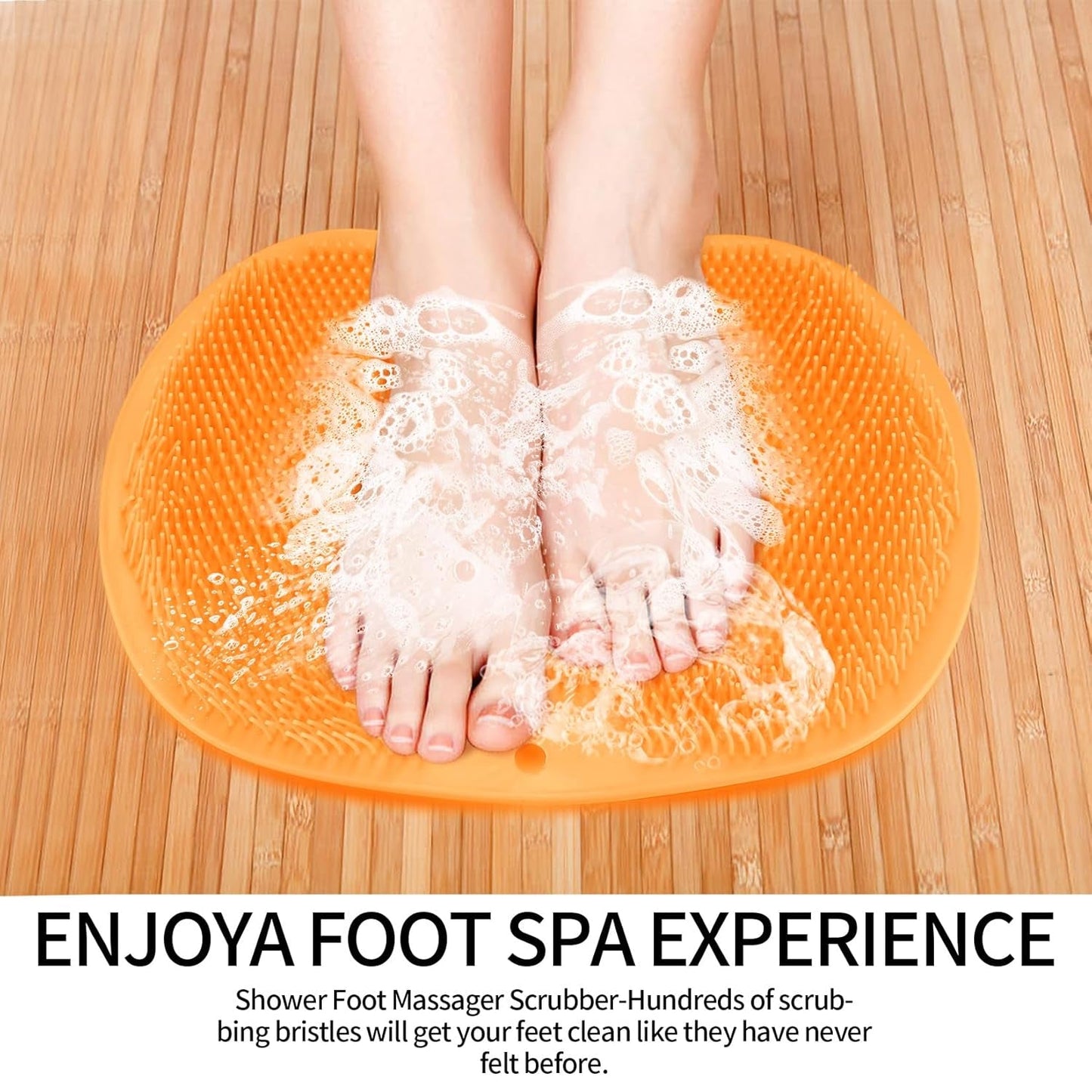 Yellow Silicone Bath Massage Cushion ��� Suction Cup Exfoliating Foot Scrubber