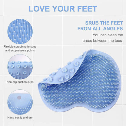 Silicone Bath Massage Cushion ��� Suction Cup Exfoliating Foot Scrubber