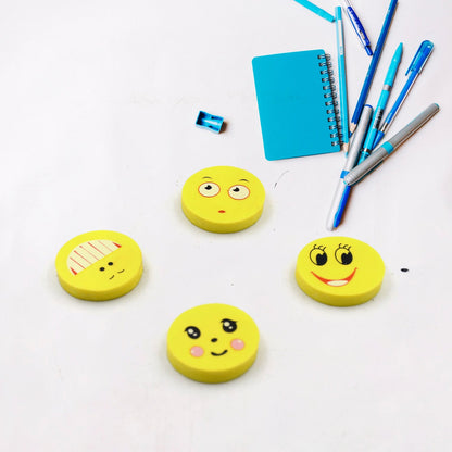 Cute Smile Emoji Eraser Set ��� Perfect for Kids (4p