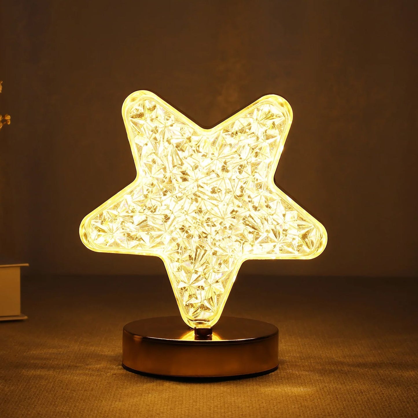 Star Crystal Diamond Touch Lamp ��� USB Rechargeable, 3-Way Di