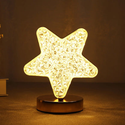 Star Crystal Diamond Touch Lamp ��� USB Rechargeable, 3-Way Di
