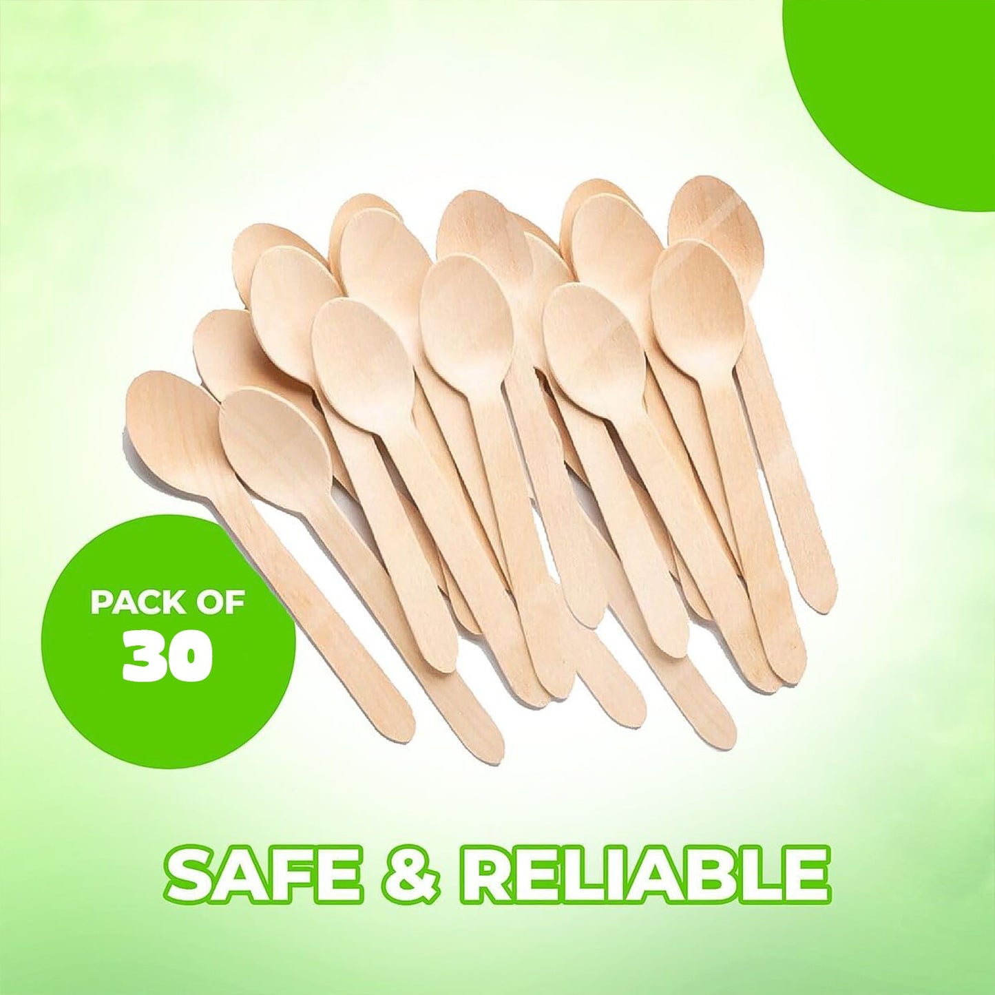 160mm Wooden Spoon ��� 30 Pc