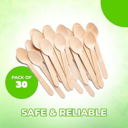 160mm Wooden Spoon ��� 30 Pc