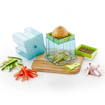 2-in-1 Potato Chipper & Slicer ��� French Fries Maker with Two-Blade Cutter