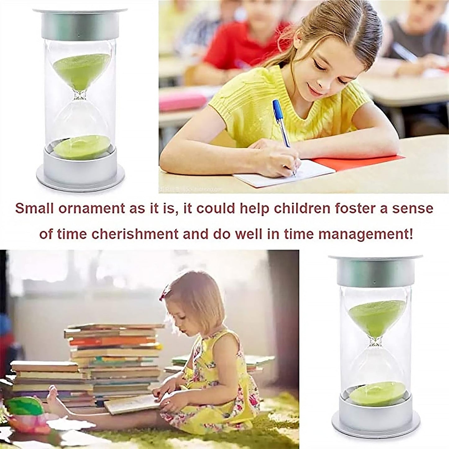 45-Minute Green Sand Timer ��� Hourglass Time Management Tool for Classroom & Games (Color :