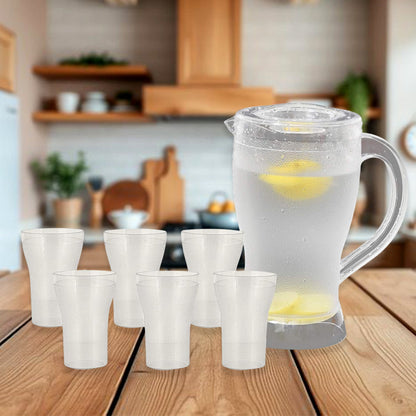 Apex Unbreakable Lemon Jug Set with 6 Glasses ��� 1200ML Jug + 300ML Glasses