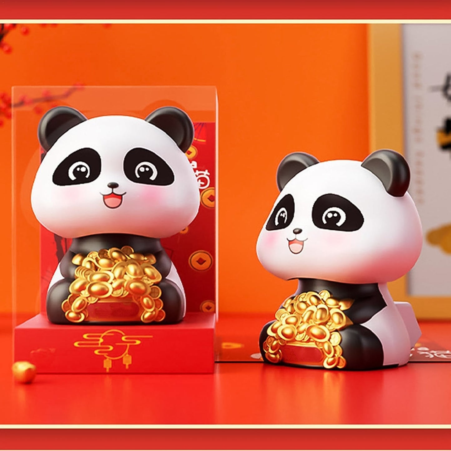 Solar Powered Moving Panda Car Dashboard Decoration ��ï¿