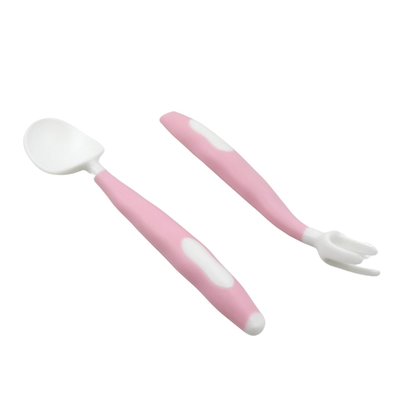 Silicone Bendable Kids Spoon & Fork Set ��� Toddler Self-Feeding Utensils (2 P