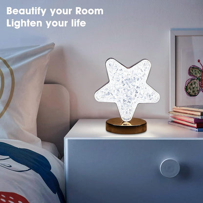 Star Crystal Diamond Touch Lamp ��� USB Rechargeable, 3-Way Di