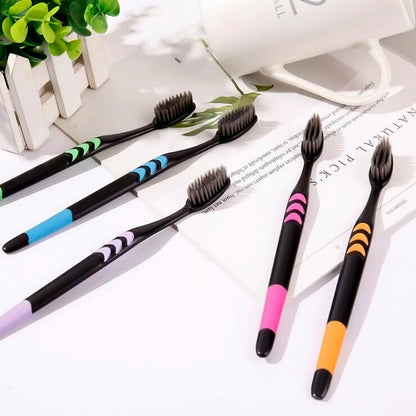Soft Toothbrush With Plastic Round Box for Men and Women, Kids, Adults��Plastic Toothbrush (10 pcs