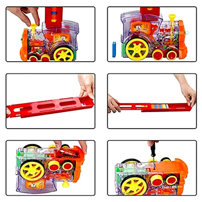 Transparent Funny Train Engine Block Set ��� 60-Piece Music & Lights (Batteries Not Inc