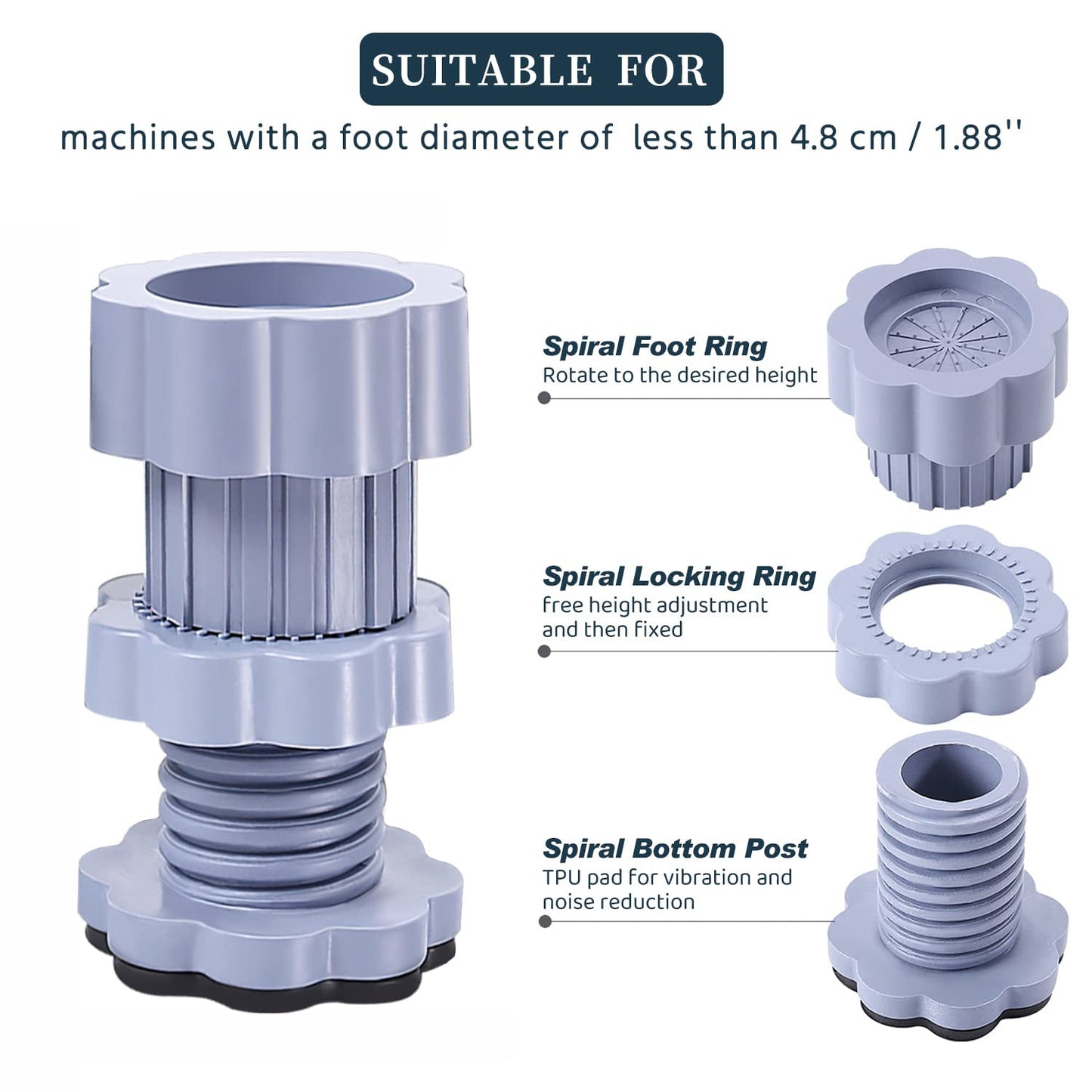 Washing machine support, anti vibration washing machine support adjustable washer anti vibrasion pads, washer & dryer pedestals,��Washing Machine Accessory Anti- Skid Pad PVC Lifting Pad Non-Slip ( 1