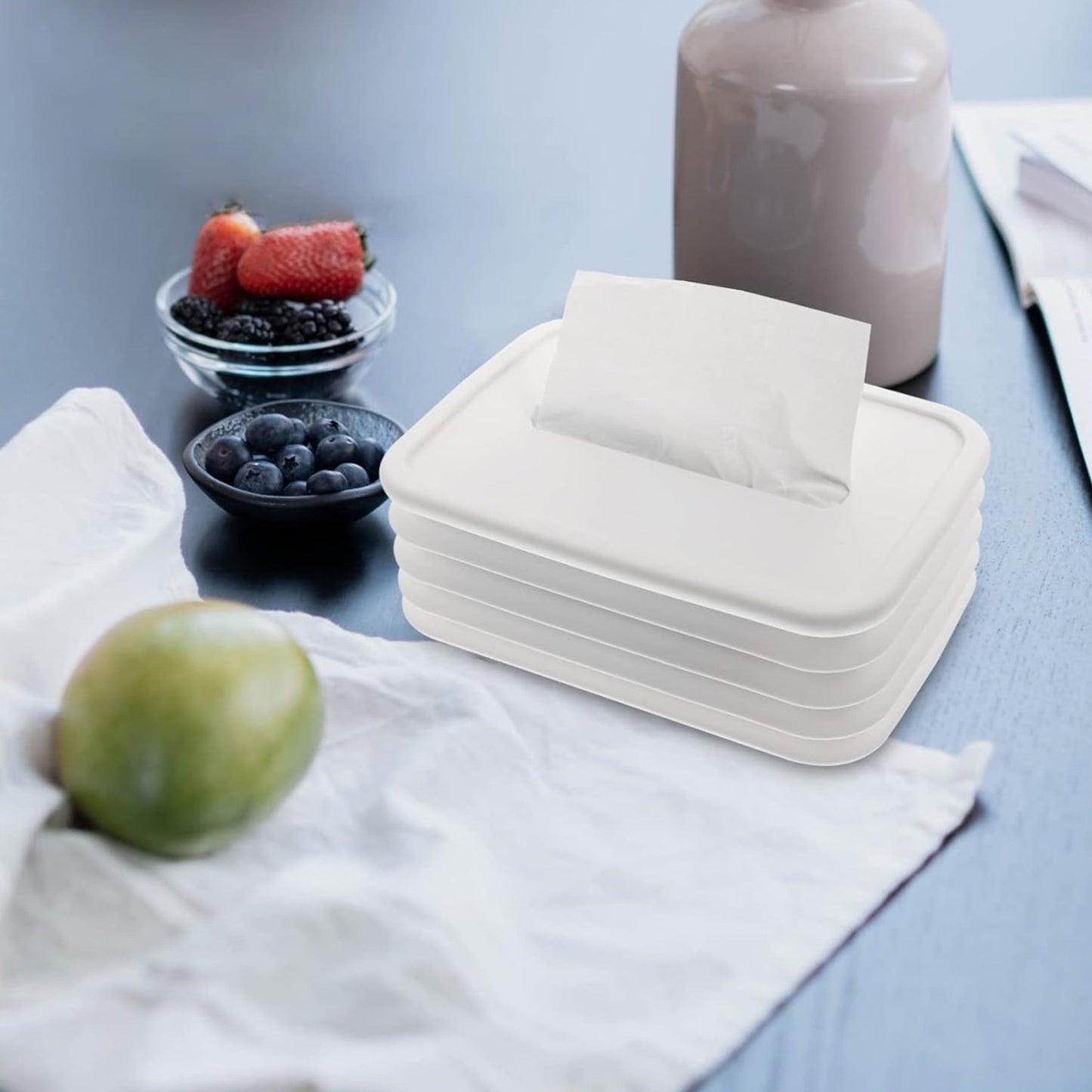 Simple Silicone Tissue Holder ��� Cube/Cylinder Tissue Box for Bathroom, Office, Car & B