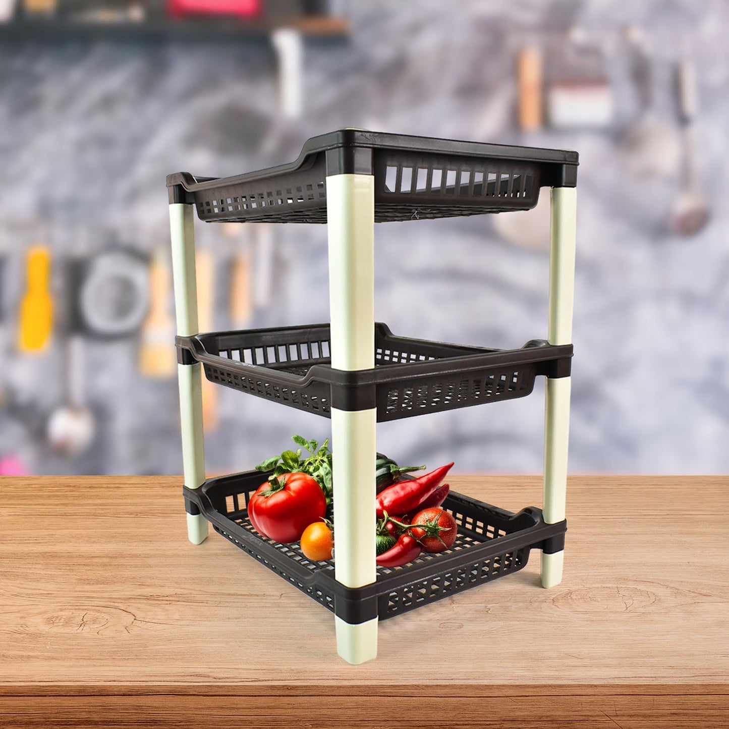 Apex Big Multi use Plastic Storage Rack ��� 3-Tier