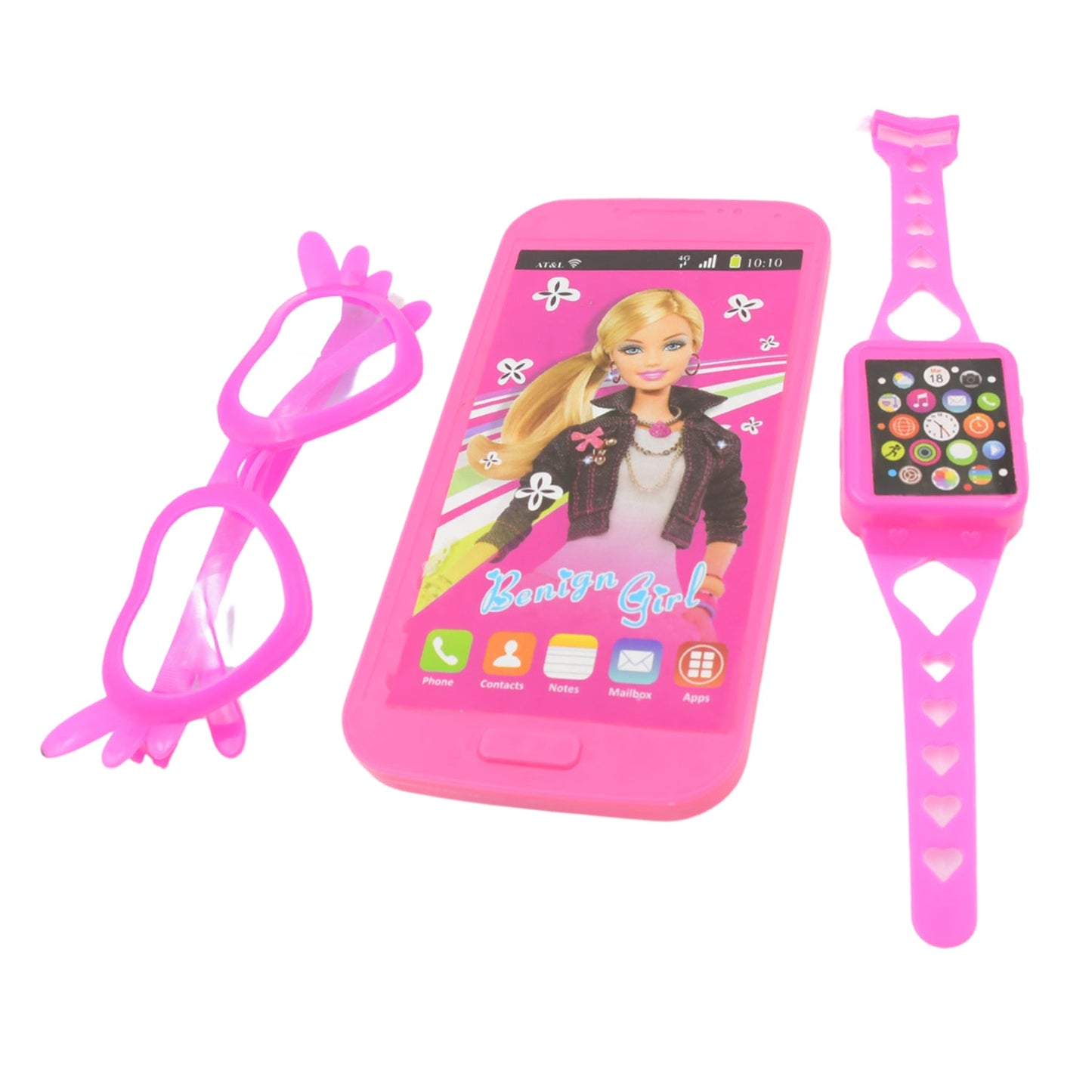 Barbiee Musical Phone, Watch & Glasses Set for Girls ��� ABS Calling Toy (3-Piece, Battery Not Inc