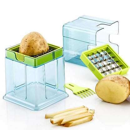 2-in-1 Potato Chipper & Slicer ��� French Fries Maker with Two-Blade Cutter