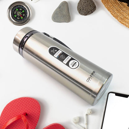 Stainless Steel Vacuum Insulated Water Bottle ��� 900ML Approx, Leak-Proof, Wide Mouth with Hanging Strap (Mix